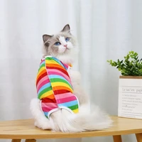 cat weaning suit breathable vest wound protection clothes printing four legged polyester anti licking postpartum cloth for pet