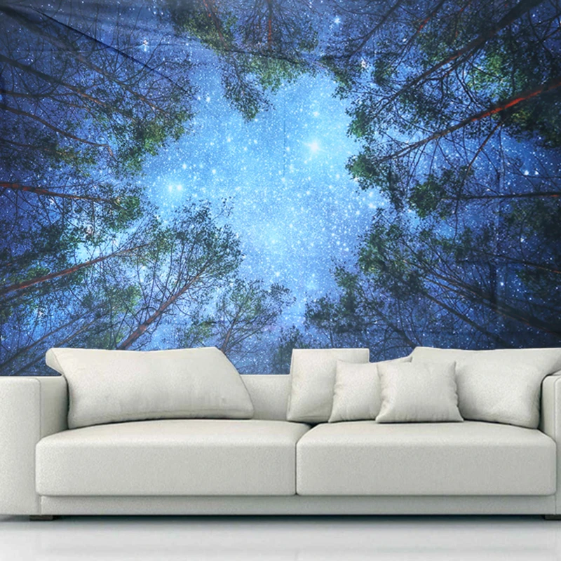 

mandala night sky wall hanging home decoration wall hanging forest starry night tapestry for living room bedroom hippie boho