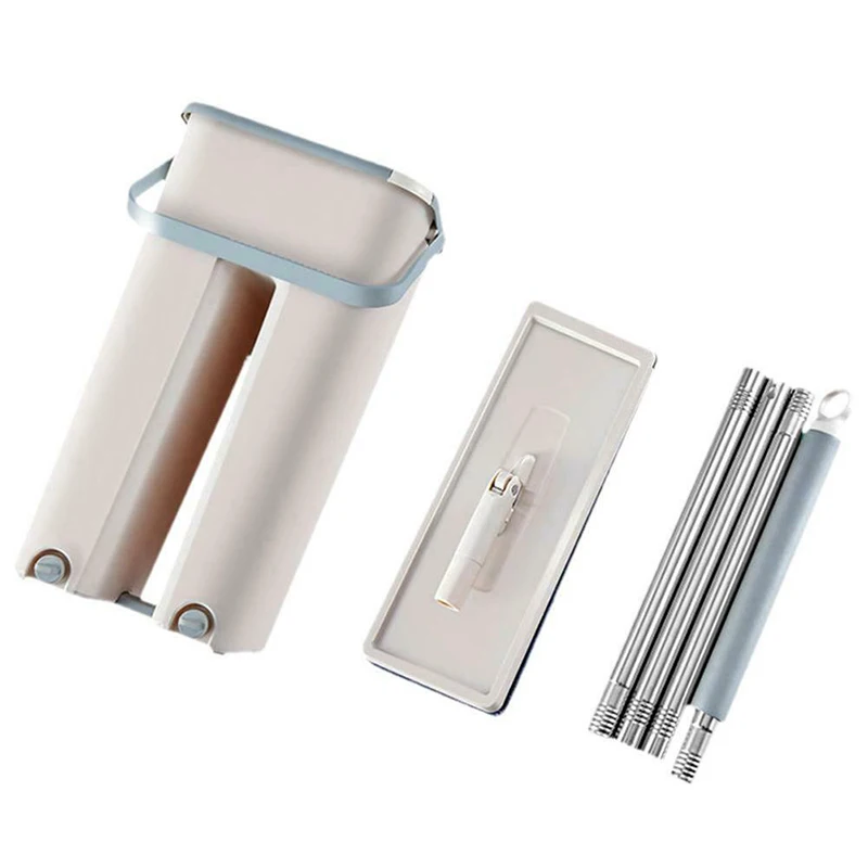 Плоская швабра с отжимом без рук тряпка из микрофибры для сухой и влажной уборки