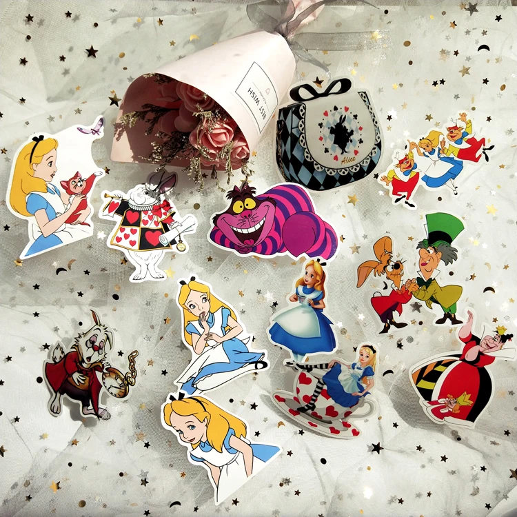 70 шт. Фильм Алиса в стране чудес водонепроницаемые наклейки для портфель