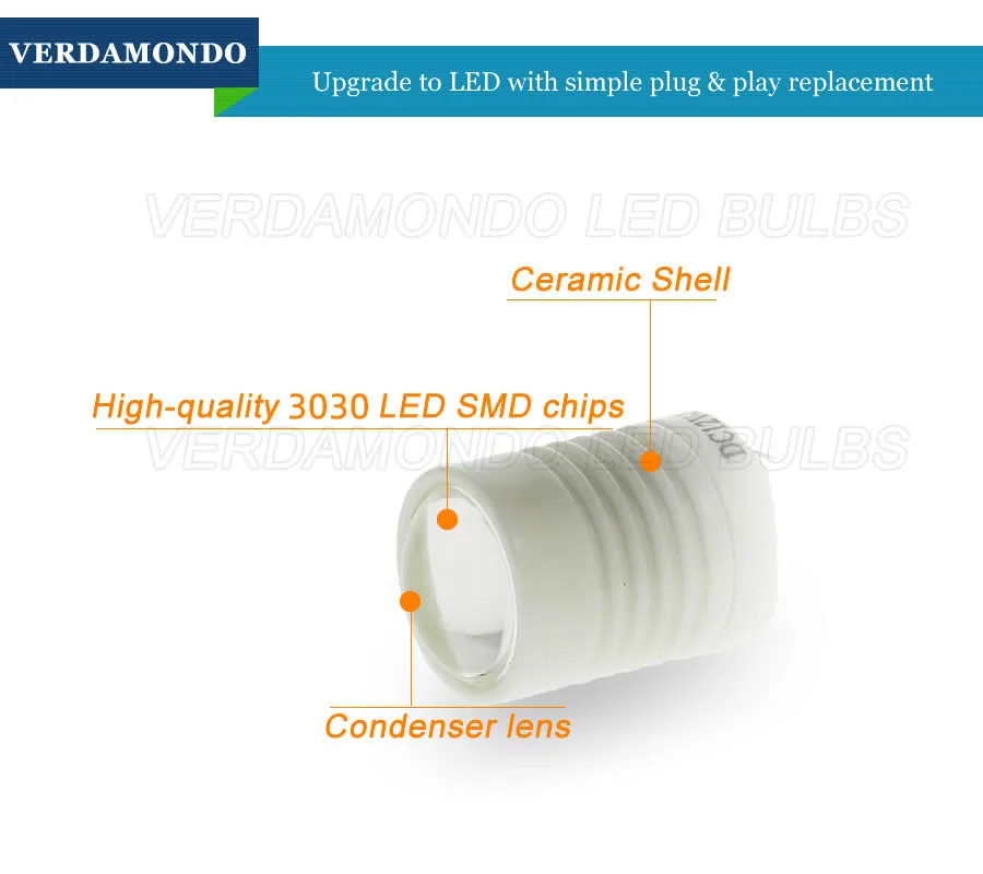 T20 7440 клиновидный 6 SMD 3030 светодиодный керамический корпус DC 12 В белая лампа с