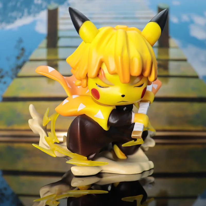 Pokemon Anime Pikachu Costume Play One Piece Roronoa Zoro Uchiha Sasuke Action Figures Cosplay Models Dolls Gift Toys For Kids | Игрушки и