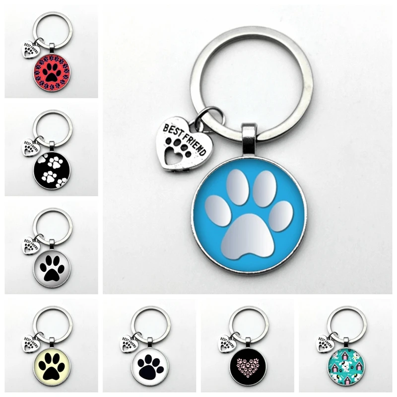 Супермилый брелок с принтами собак и кошек для ног подвеска в форме сердца лучших