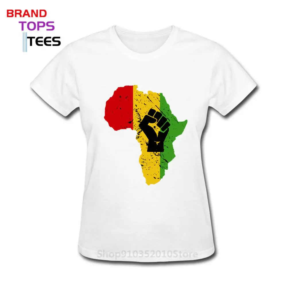 Состаренные винтажные Топы Rastafari африканская сила кулак женская футболка Rasta
