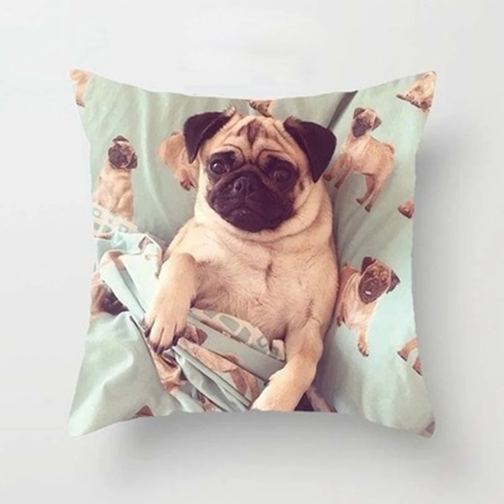 New 45x45cm Pillowcase French Bulldog Throw Pillow Cover Printed Cushion Case Anchor Pattern Marine Breathable | Дом и сад