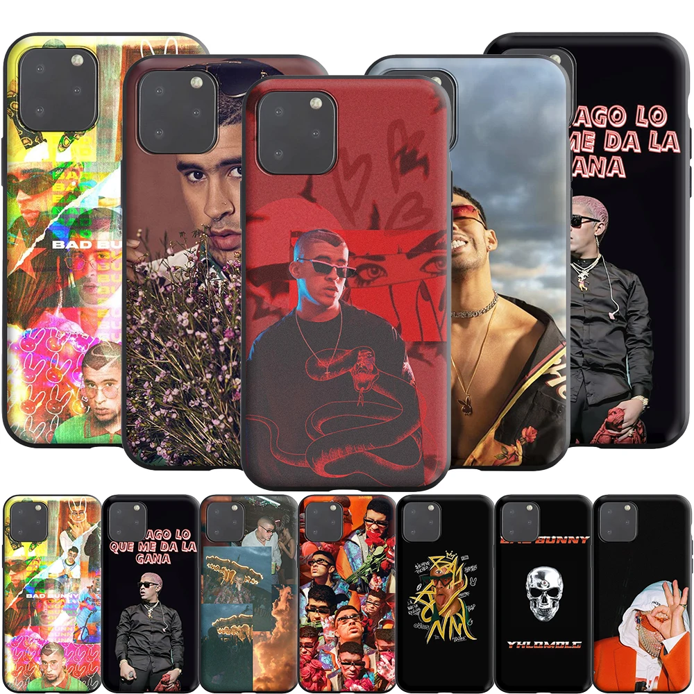 Силиконовый чехол Bad Bunny для Apple iPhone 13 12 Mini 11 Pro XS X XR Max 8 7 6S 6 Plus SE 5S | Мобильные