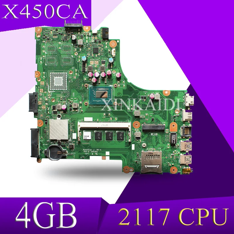 

Материнская плата для ноутбука XinKaidi X450CA 1007/2117 ЦПУ 4 Гб ОЗУ для X450CA X450CC тестовая материнская плата X450CA тест материнской платы 100% ОК