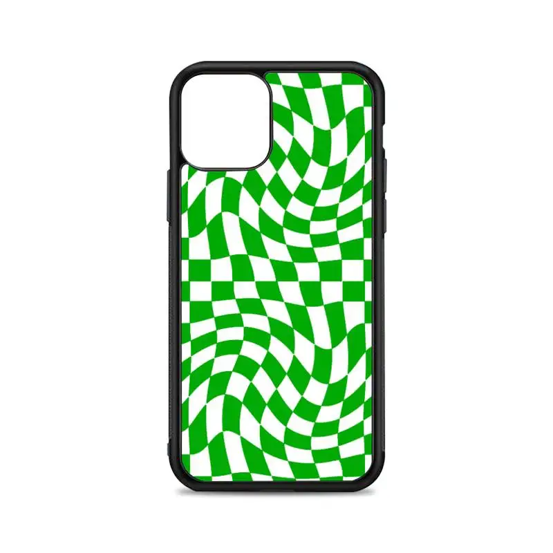 

Crazy Checkers Green Phone Case for iPhone 12 mini 11 pro XS Max X XR 6 7 8 plus SE20 High quality TPU silicon cover