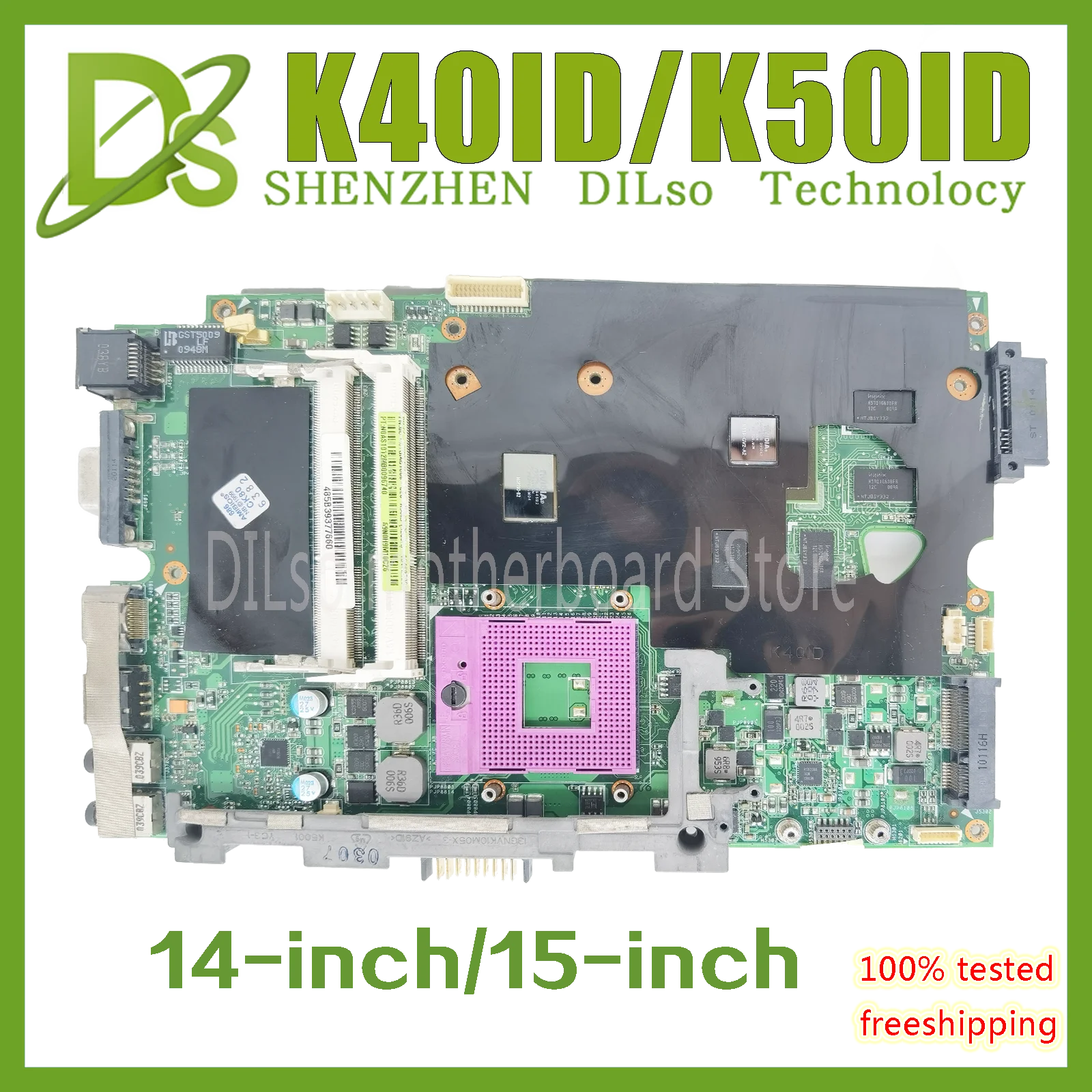 KEFU K50ID  Motherboard is For ASUS K40ID K40IE K50I K50ID K50IE X50DI  Laptop Motherboard Test Motherboard work 100%