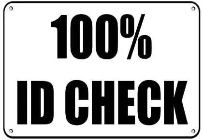 

Metal Sign Great Tin Sign Metal Poster 100% Id Check Security Sign 12" x 16"