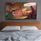 Винтажные плакаты с изображением автомобиля Феррари и картины на холсте с изображением классического гоночного автомобиля для украшения гостиной для дома