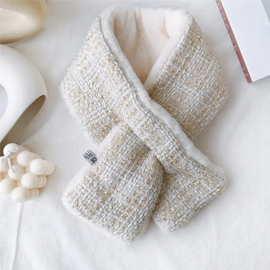 Модный женский зимний шарф из искусственного меха однотонная верхняя одежда с