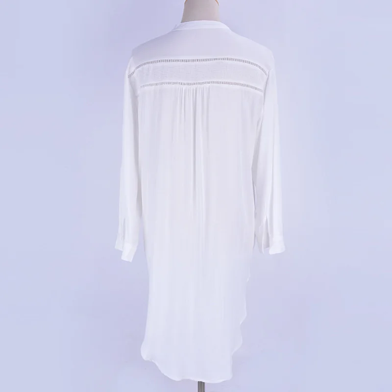 Женское хлопковое пляжное платье саронг белое пляжная одежда накидка купальник