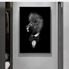 Скандинавский Лев в костюме, брезент, абстрактные животные, Брезентовая фотография