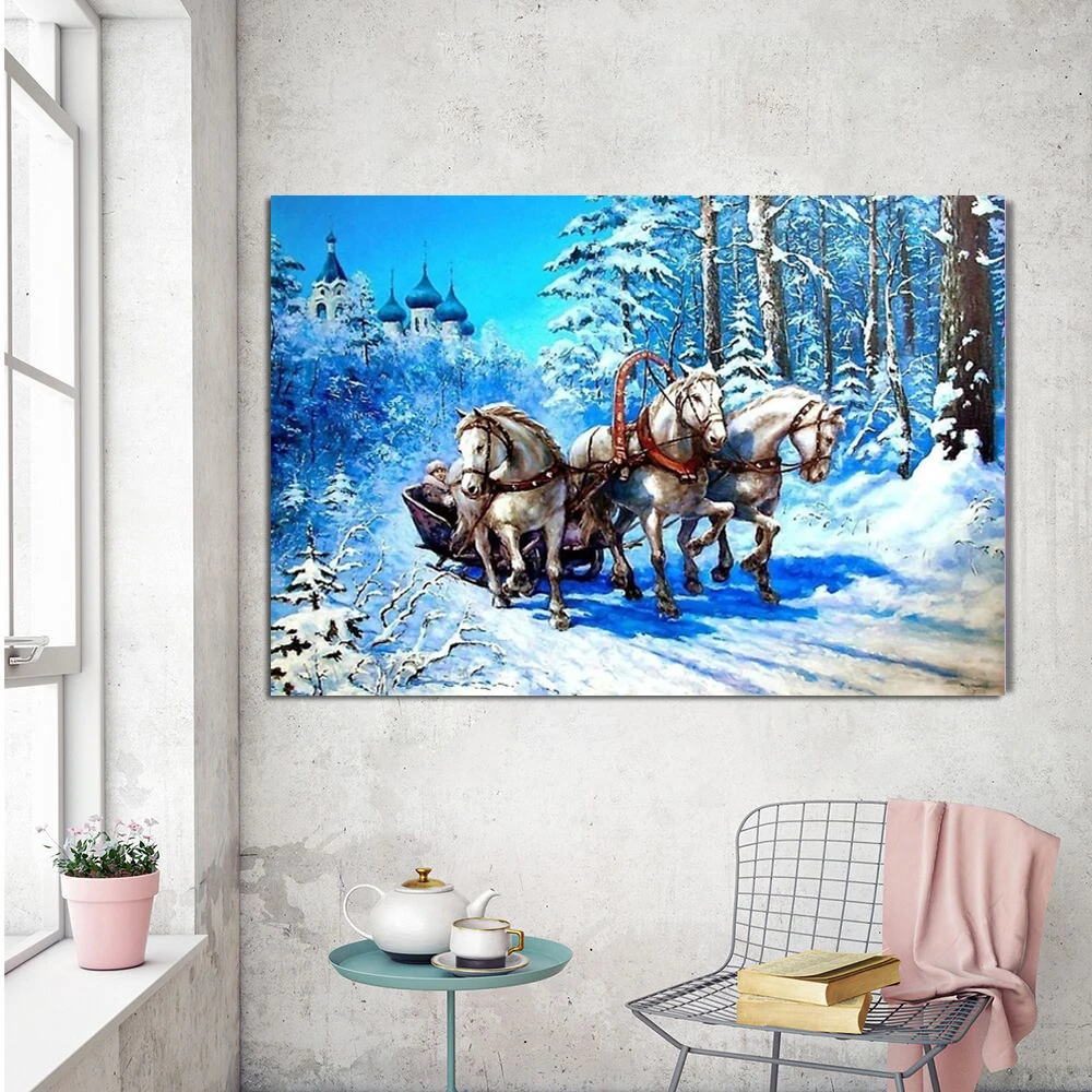 

5D Diamond Painting Diamond Embroidery Scenery Cross Stitch Horse Picture of Rhinestones Home Decor Christmas Gifts