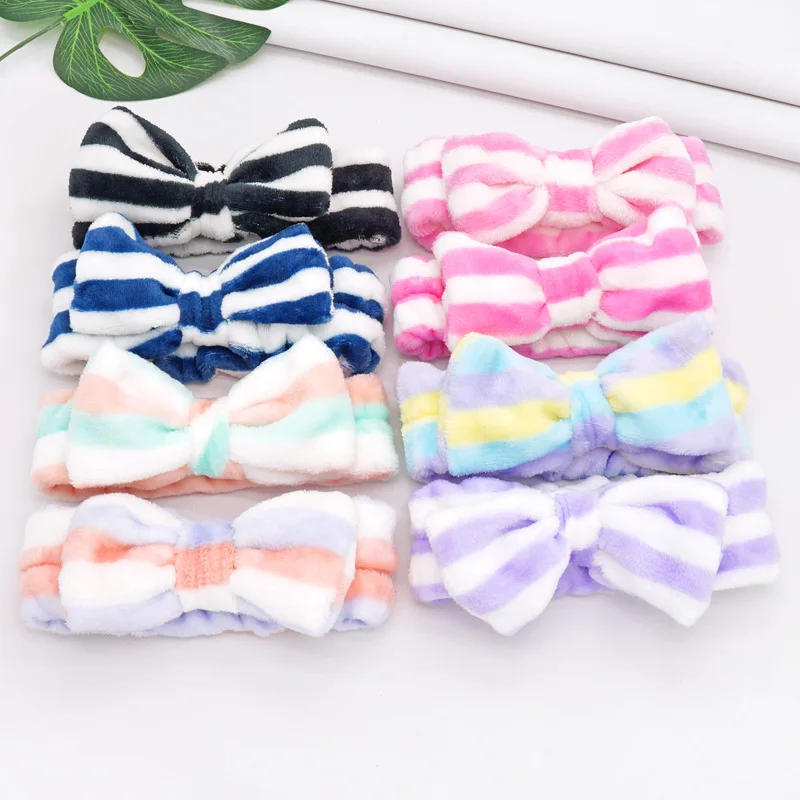 

Hair Bands For Women Hairband Coral Fleece Make Up Bow Elastic Head band accesorios cabello Girls Hair Accessories Headbands