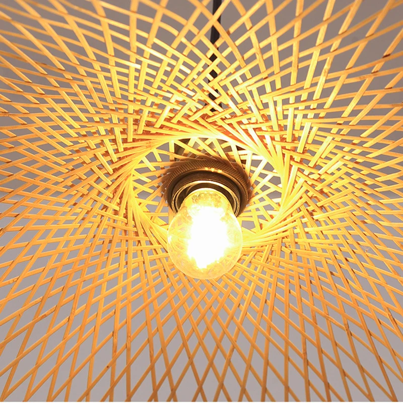 Купить Креативные бамбуковые подвесные светильники, винтажные Потолочные Подвесные светильники в китайском стиле, украшение для столовой, рестор...