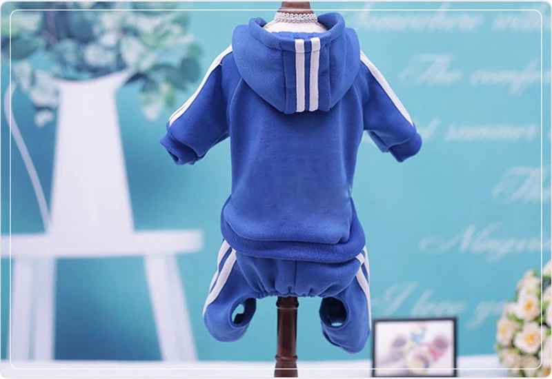 Осенне зимняя теплая одежда для собак со скидкой хлопковая толстовка с четырьмя