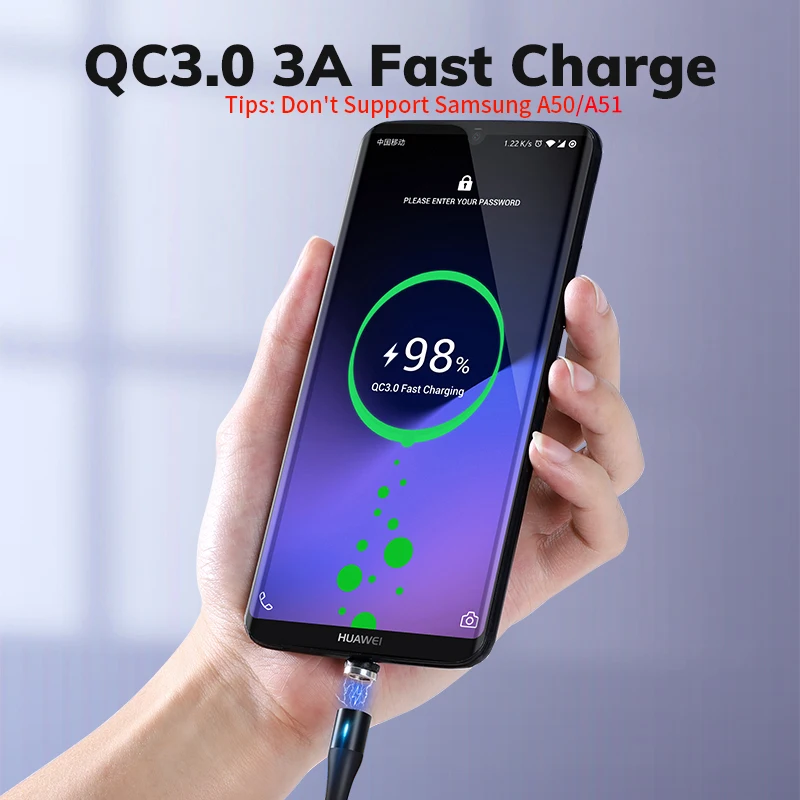 Магнитный usb кабель TOPK type C для быстрой зарядки данных 8 контактный iPhone магнитное