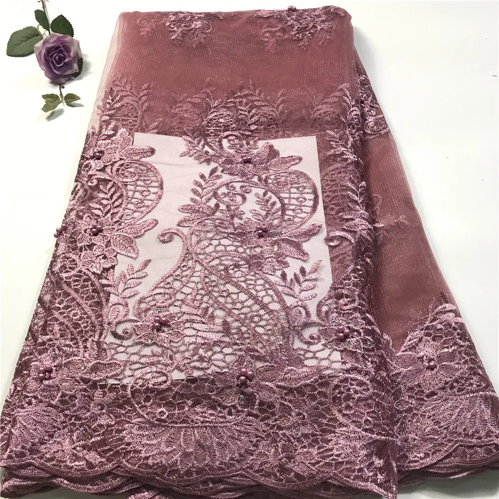 Африканская кружевная ткань 2021 высококачественное кружево с бисером/белый тюль