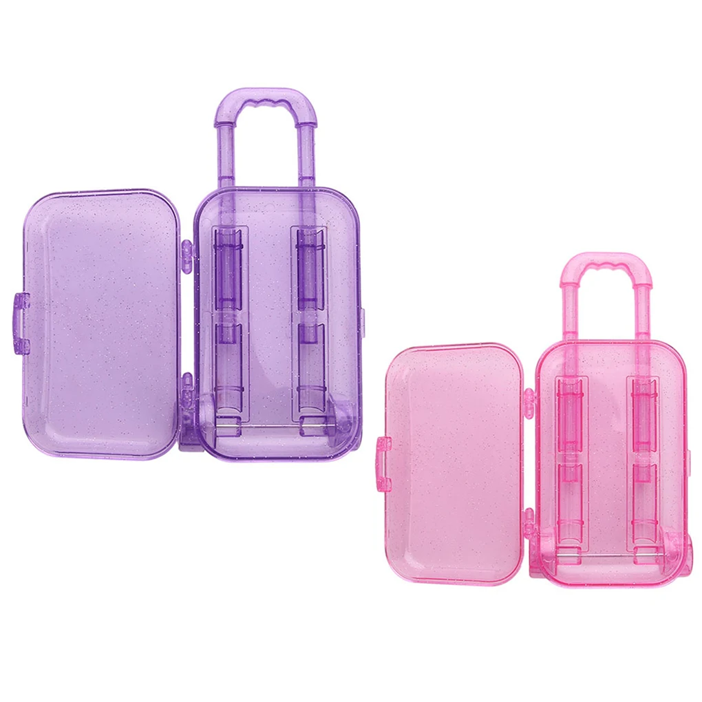 Мини чемодан Пластиковый 18 дюймовый кукольный багажный Чехол Дорожный тележка