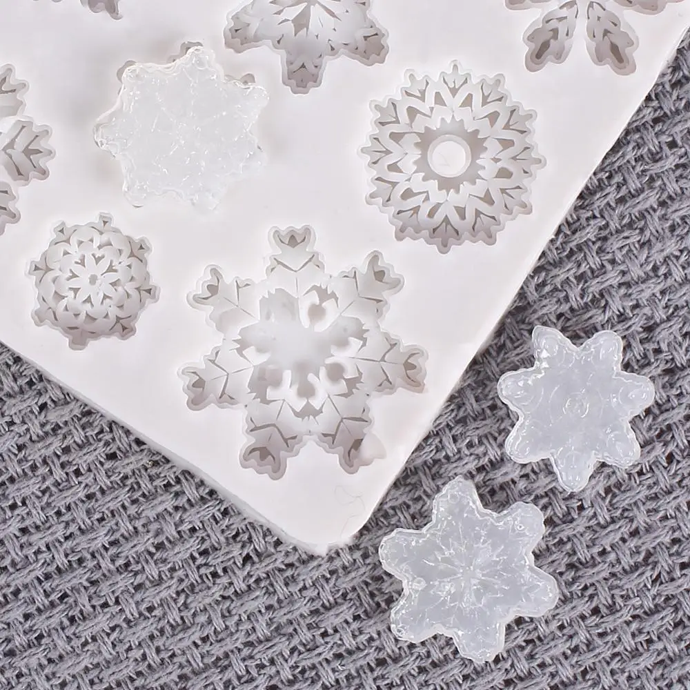 Снежинка Рождество 3D Силиконовая Форма торт украшения инструменты для кексов