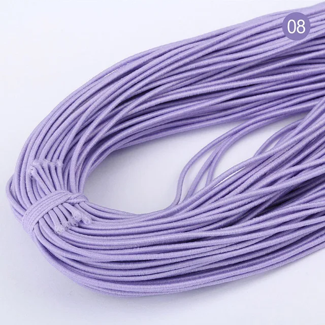 light purple 8meters Высокоэластичная 1 мм цветная круглая резинка круглая эластичная канатная Резиновая лента эластичная линия DIY Швейные аксессуары 8 м/лот - Цвет: light purple 8meters