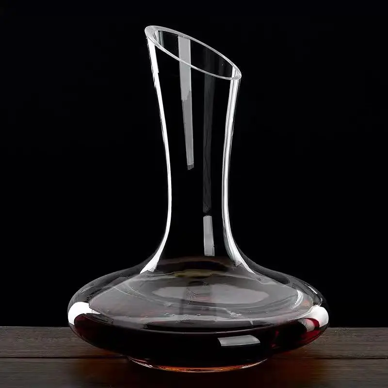 

Home wine crystal glass decanter 1000ml foreign wine dispenser inclined mouth wine pot hotel pour