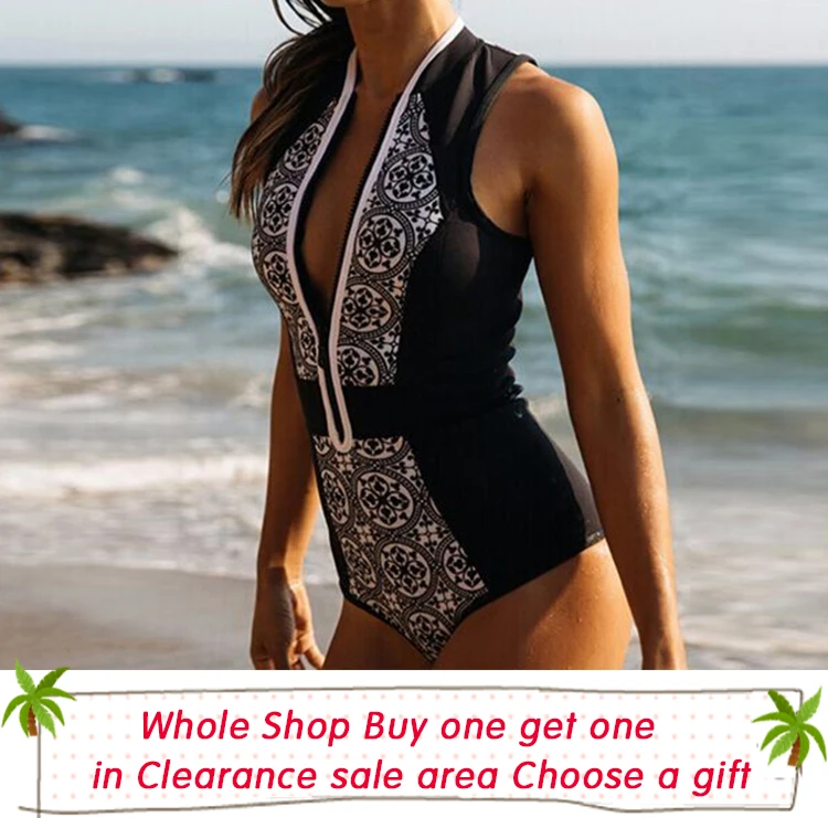 2018 купальник женский цельный с высоким воротником открытый грудь сексуальный