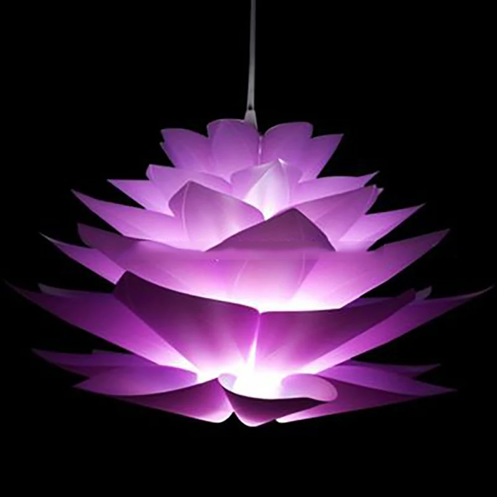 Фиолетовый DIY Lily Lotus Puzzle подвесной креативный светильник-люстра романтическая Подвеска для ресторана кафе потолочное украшение комнаты - Цвет корпуса: Фиолетовый
