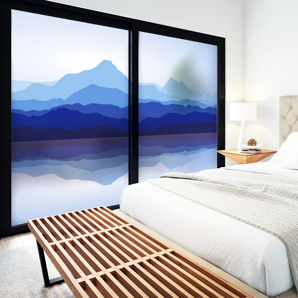 Стеклянная оконная пленка статическая цепляющаяся матовая непрозрачная для