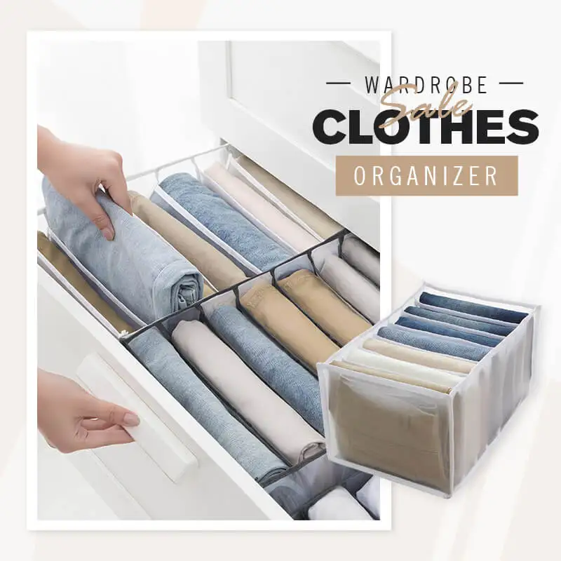 

Jeans Compartment Storage Box Closet Wardrobe Clothes Drawer Mesh Separation Organizer Boxes Stacking foldable drawer organizer