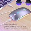 Ultra-thin LED Colorful Lights Rechargeable Mouse Mini Wireless Mute USB Optical Ergonomic Gaming Mouse Notebook Computer Mouse 4