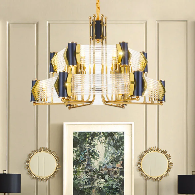 売却 現代の Led ダブルスパイラルゴールドのシャンデリアの照明玄関階段階段寝室ホテル HallCeiling ハンギンランプ