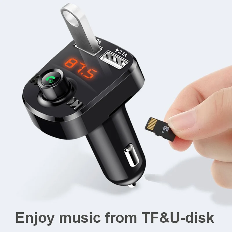 12 V/24 V автомобильный набор Handsfree Беспроводной Bluetooth FM передатчик прикуриватель MP3