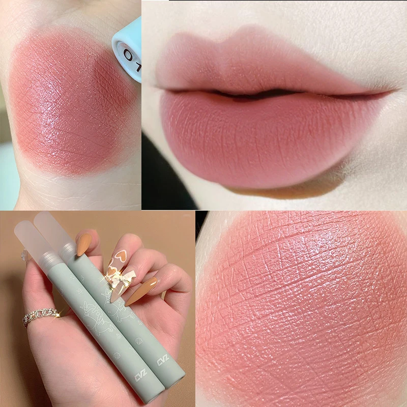 

CVZ Foggy Lip Mud Matte Lip Glaze Summer Lipstick Milk Tea Lip White Peach Light Texture Non Fading Long Lasting Lip Gloss