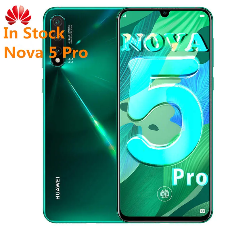 Смартфон huawei Nova 5 pro, 6,39 дюймов, Kirin 980, четыре ядра, 8 ГБ ОЗУ, 256 Гб ПЗУ, Android 9,0, 40 Вт, зарядка, мобильный телефон