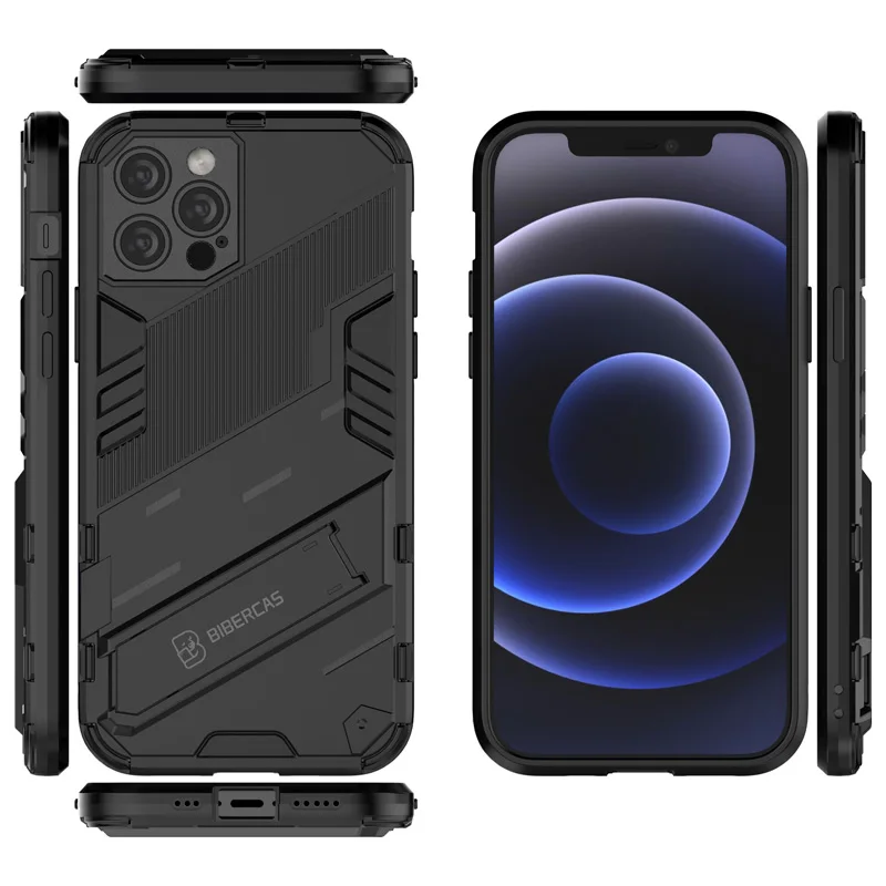 

Case For IPhone 11 12 Pro Max MINI Armor Bumper Case With Stand Military Grade Shockproof Protective Mobile Phone Shell Cover