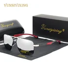 Винтажные мужские солнцезащитные очки YUNSIYIXING из алюминиево-магниевого сплава поляризационные роскошные классические очки для вождения мужскиеженские мужские солнцезащитные очки