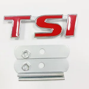 Логотип TSI, 3D наклейки на переднюю решетку автомобиля, Металлическая Эмблема для T4 T5 Golf 4 5 6 7 Passat b6 Tiguan