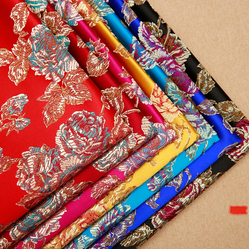 

Vintage damask brocade jacquard fabrics imitation silk garment fabric material for sewing cheongsam and kimono