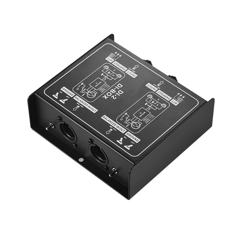 

Professional DIRECT BOX Dual-Channel Passive DI-Box Direct Injection Audio Box Balanced & Unbalance Signal Converter