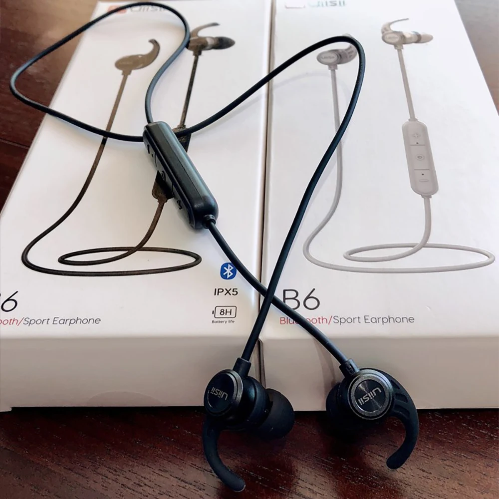 Uiisii B6 беспроводные bluetooth наушники спортивные BT5.0 IPX4 водонепроницаемые наушники-вкладыши iOS и Android Игровые музыкальные наушники