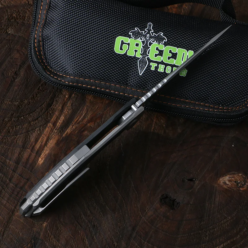 Нож Green thorn hation zero flipper d2 из углеродного волокна + TC4 титановый нож CF походный ручка