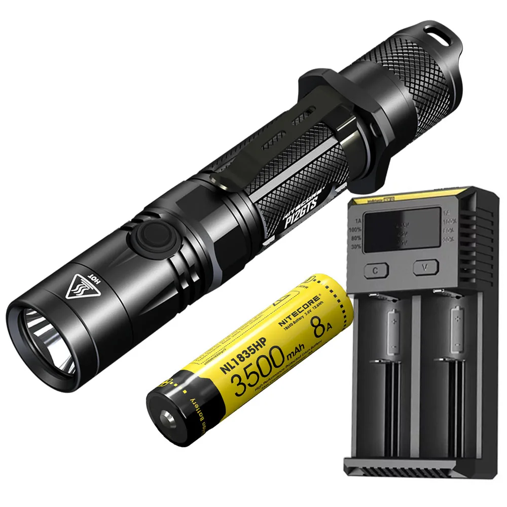 P12GTS NL1835HP i2 NITECORE P12GTS Тактический светильник-вспышка CREE XHP35 HD светодиодный Макс 1800 люмен луч бросок 226 м наружный фонарь, силовой светильник - Испускаемый цвет: P12GTS NL1835HP i2