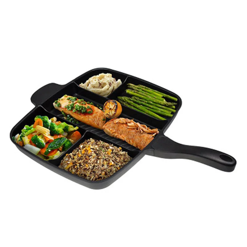 Kitchen Pot 15 Inches Non-stick Frying Pan 5 In 1 Fry Divided Grill for All-in-One Cooked Breakfast Oven Meal | Дом и сад