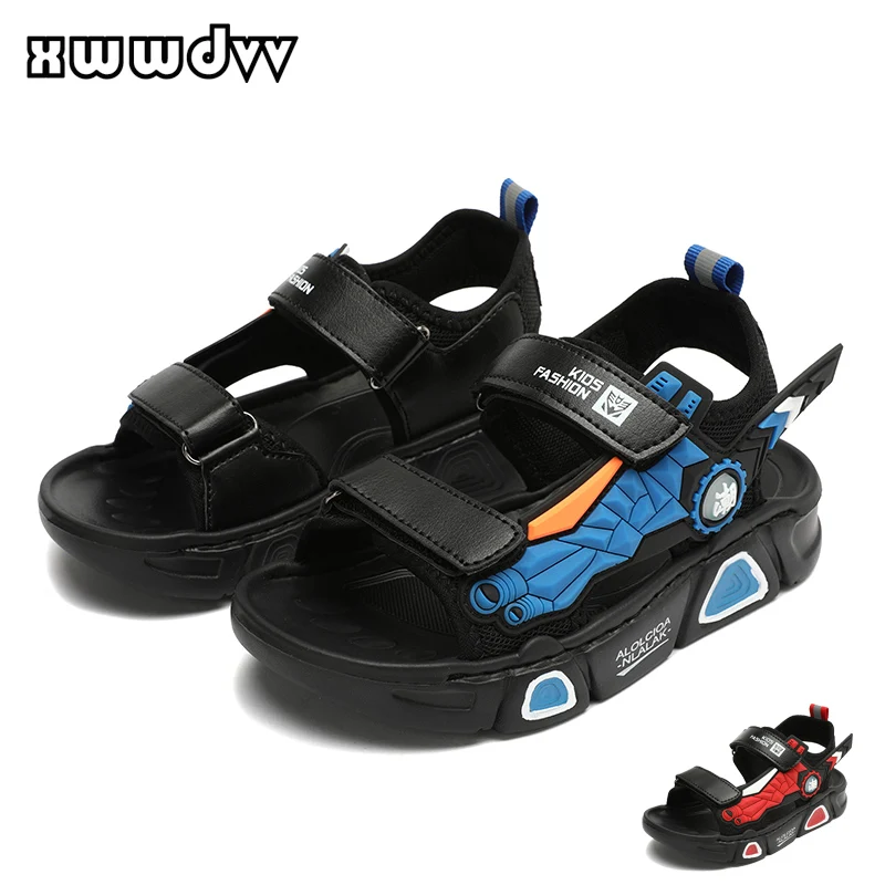

xwwdvv Children's Sandals Soft bottom Suture Boys Sandals Non-slip Sole Casual Children Shoes Comfortable Buckle Paste Footwear