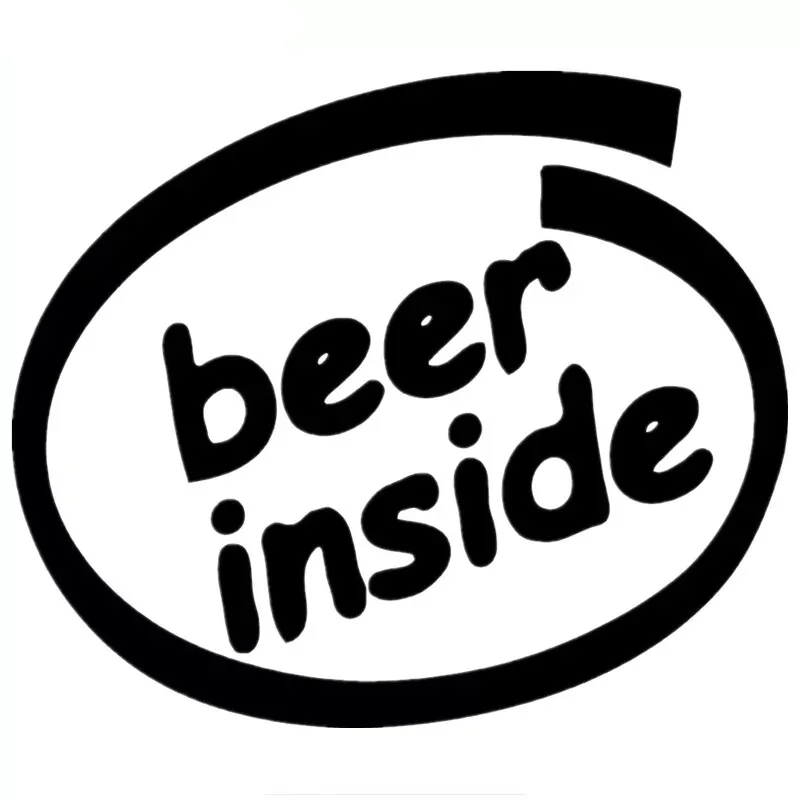 

S51933# Various Sizes/Colors Car Stickers Vinyl Decal Beer Inside Motorcycle Decorative Accessories Creative