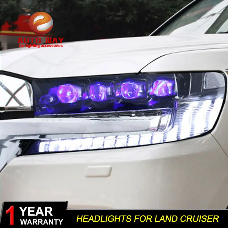 Автомобильный Стайлинг корпус передней фары для Toyota Land Cruiser Prado- все светодиодный фары светодиодный дальнего света ближнего света динамический сигнал поворота