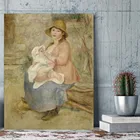 100% портретная живопись ручной работы художественное произведение, Реплика Огюста Ренуара, искусство материнства для лобби офиса, домашний декор, Прямая поставка, на заказ